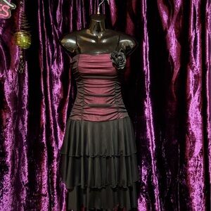 Elegant Black and Pink Women's Dress